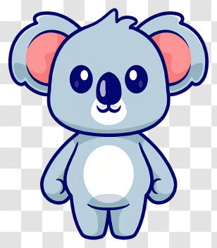 Koala Emoji - Cute Koala Cartoon Illustration Transparent PNG