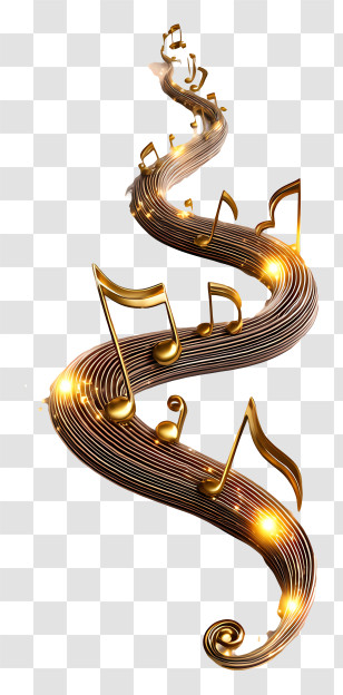 Enchanted Music Notes - Flowing Musical Notes Illustration Transparent PNG