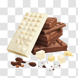 Chocolate Bar
 - Stacked Milk And White Chocolate Bars With Nuts Transparent PNG