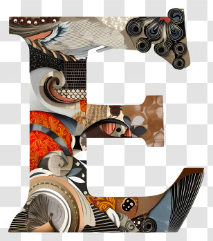 Letter E - Decorative Letter E With Patterns Transparent PNG