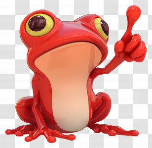 Clown Tree Frog - Red Frog Cartoon Illustration Transparent PNG