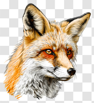 Fox - Detailed Fox Illustration With Realistic Features Transparent PNG