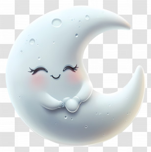 Cute Moon - Cute Smiling Crescent Moon Illustration Transparent PNG