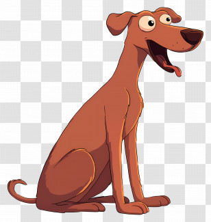 Santas Little Helper - Cartoon Dog Sitting Happily Transparent PNG