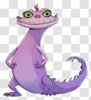 Randall Boggs - Purple Cartoon Lizard With Green Eyes Transparent PNG