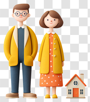 Couple With Mortgage Loan - Couple With Model House Transparent PNG