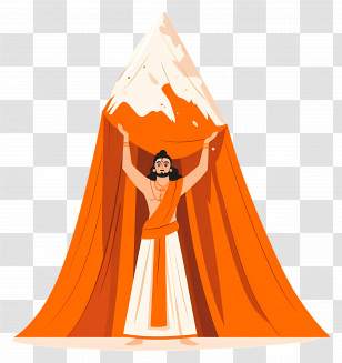 Hindu Lord - Illustration Of Person Holding Orange Mountain Cover Transparent PNG