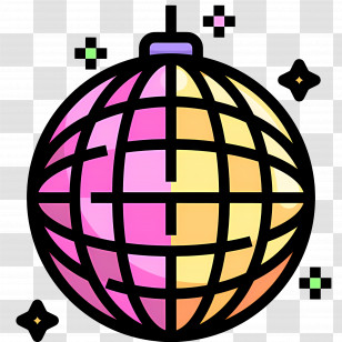 Mirror Ball - Shiny Disco Ball Transparent PNG