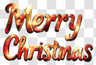 Merry Christmas - Golden Shimmer Merry Christmas Greeting Transparent PNG