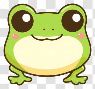 Kawaii Frog - Cute Cartoon Frog Illustration Transparent PNG