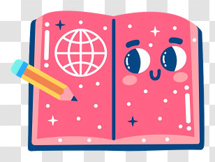 Book - Cute Book With Pencil Transparent PNG