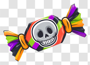Skull Candy - Colorful Skull Halloween Candy Transparent PNG