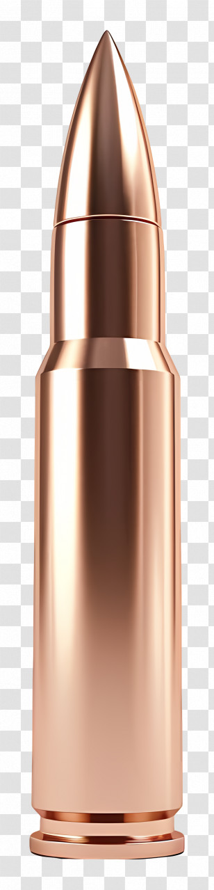 3d Bullet - Shiny Copper Bullet Illustration For Object Design Transparent PNG