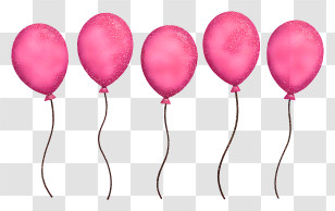 Glitter Balloons - Pink Party Balloons Transparent PNG