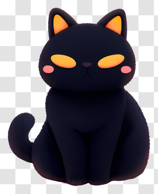 Cute Cat Cartoon - Cute Black Cat Cartoon Transparent PNG