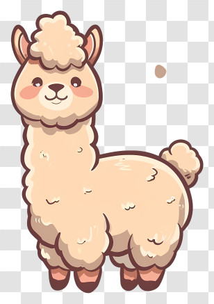 Cartoon Character - Cute Fluffy Llama Cartoon Transparent PNG