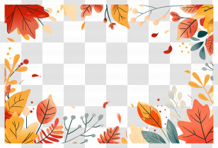 Autumn Background - Autumn Leaves Frame Design Transparent PNG