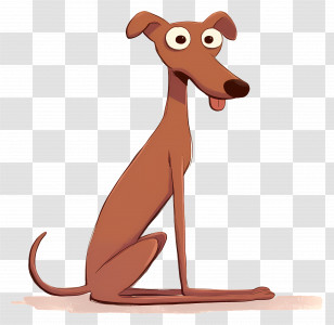 Santas Little Helper - Funny Brown Cartoon Dog Sitting Transparent PNG