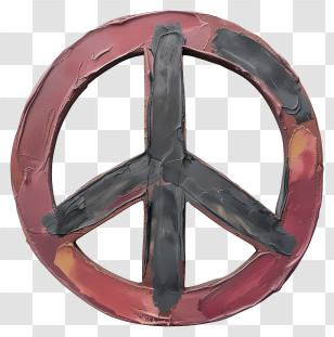 Peace Sign - Red And Black Peace Symbol Transparent PNG
