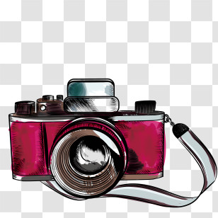 Camera - Vintage Camera With Lens Transparent PNG