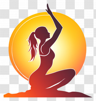 Exercise - Yoga Silhouette At Sunset Transparent PNG