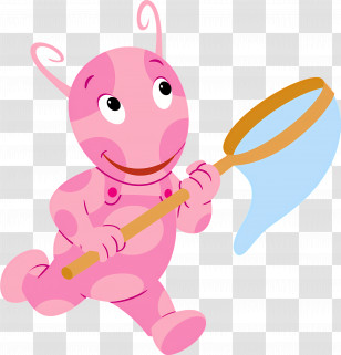 Backyardigans - Pink Cartoon Character With Net Transparent PNG