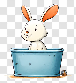 Bunny In Bathtub - Cute Rabbit In A Bathtub Transparent PNG
