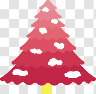 Christmas Tree - Red Christmas Tree With Snowflakes Transparent PNG