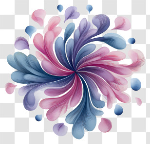 Abstract Petals - Swirl Flower Art Design Transparent PNG