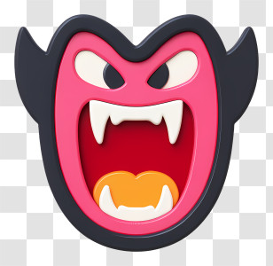Vampire Emoji - Open-Mouth Vampire Face Transparent PNG