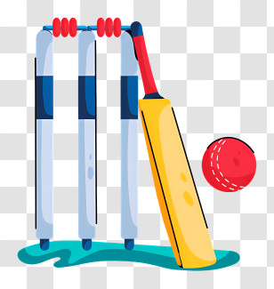 Cricket Logo - Cricket Bat, Ball, And Stumps Transparent PNG
