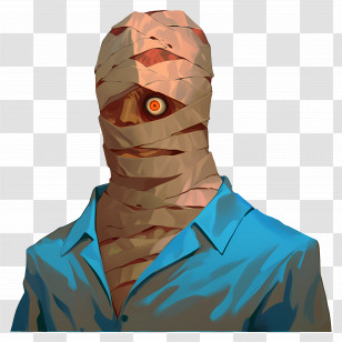 Curly - Wrapped Figure With Eerie Eye In Shirt Transparent PNG