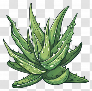 Aloe Vera Plant - Illustration Of Aloe Vera Plant Transparent PNG