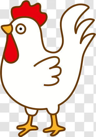 Cartoon Rooster - Cartoon Illustration Of White Rooster Transparent PNG