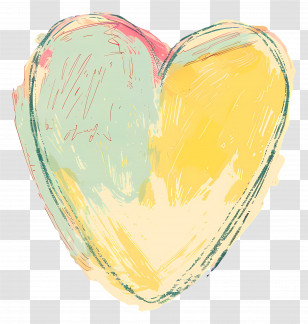 Heart - Pastel Sketched Heart Drawing Transparent PNG