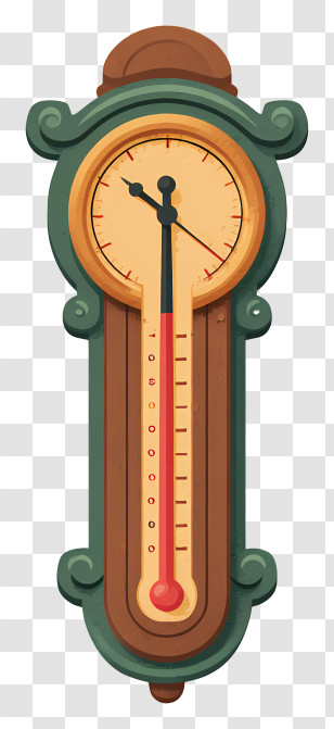 Vintage Wooden Barometer - Vintage Thermometer For Weather Measurement Transparent PNG