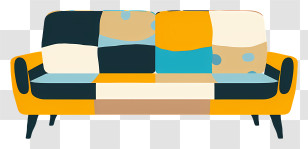 Colorful Patchwork Couch - Colorful Patchwork Couch For Modern Interiors Transparent PNG