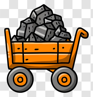 Wooden Cart - Cartoon Coal Cart Transparent PNG
