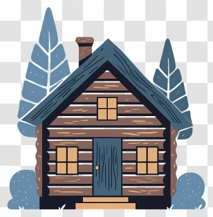 Log Cabin - Rustic Wooden Cabin Surrounded By Trees Transparent PNG