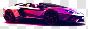 Luxury Car - Purple Sports Car In Modern Style Transparent PNG