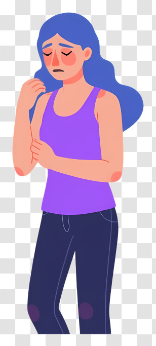 Woman Feeling Depressed - Sad Woman In Purple Tank Top Transparent PNG