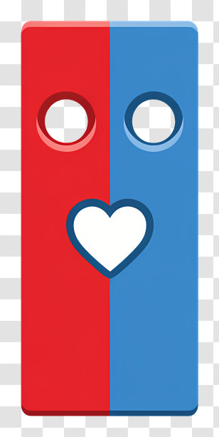 Two Contrasting Halves - Two-tone Toy Block With Heart Transparent PNG