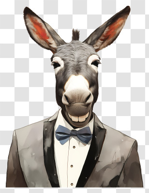Business Donkey - Donkey In A Tuxedo Transparent PNG