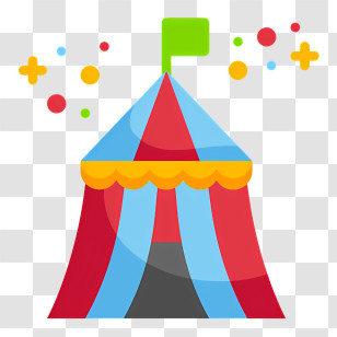 Carnival Circus Tent - Colorful Circus Tent Transparent PNG