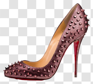 Pink Suede High Heel - Stylish Studded High Heel Shoe Transparent PNG