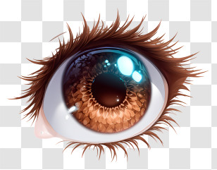 Anime Eye - Realistic Brown Eye Illustration Transparent PNG