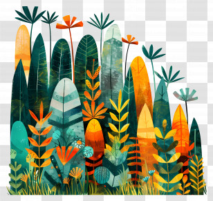 Nature Background - Colorful Plants In A Lush Garden Transparent PNG