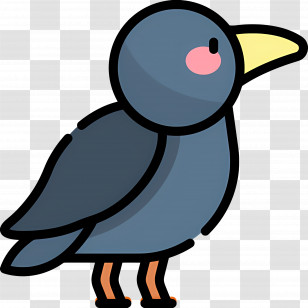 Raven - Adorable Cartoon Crow Illustration Transparent PNG