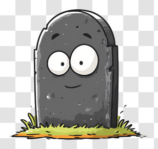 Headstone Emoji - Cartoon Tombstone With Eyes Transparent PNG