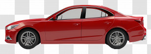 Sedan Side View - Red Sedan Car Transparent PNG